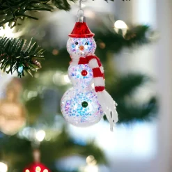 Glowing Snowman with Red Hat Ornament| Best
