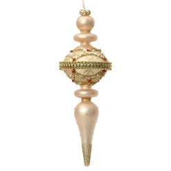 Gold Elegant Glass Finial Set of 2 Ornaments| Outlet