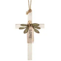 Grace Cross Love Ornament with Green Leaves| Discount