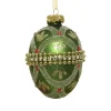 Green Beaded Glass Egg Ornament| Online