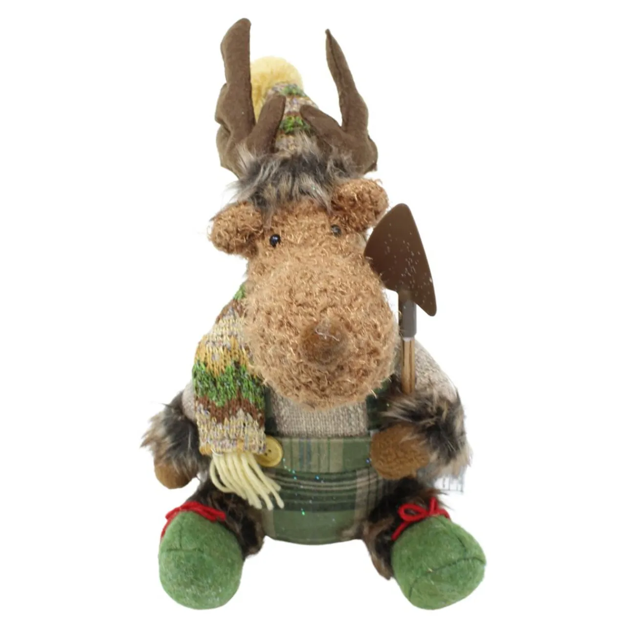 Green Plush Sitting Moose Figurine - The Christmas Loft| Online