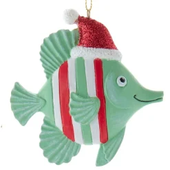 Green Striped Fish with Hat Ornament|Kurt Adler