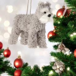 Grey Faux Fur Dog Ornament| Clearance