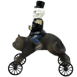 Halloween Cat on Wheels with Skeleton Rider| Sale