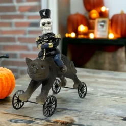 Halloween Cat on Wheels with Skeleton Rider| Sale