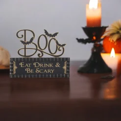 Halloween Cutout Boo Sign on Message Brick| Hot