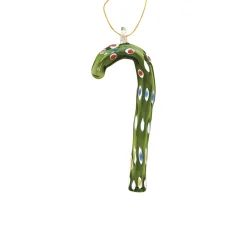 Handmade Glass Green Candy Cane Ornament| Online