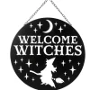 Happy Welcome Witches Wall Decor - Witch and Moon Design Sign| New