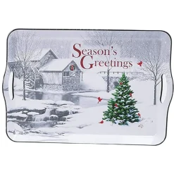 Holiday Farm Tray With Insignia Season's Greetings|