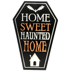 Home Sweet Haunted Home Engraved Wooden Easel Sign|