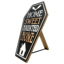 Home Sweet Haunted Home Engraved Wooden Easel Sign|