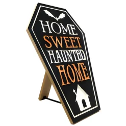 Home Sweet Haunted Home Engraved Wooden Easel Sign|