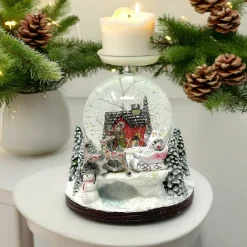 House Santa Sleigh Lit Swirling Glitter Music Globe| Best