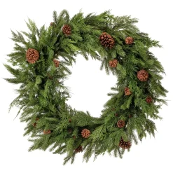 36in Natural Touch Mix Evergreen Wreath with Pinecones| Sale