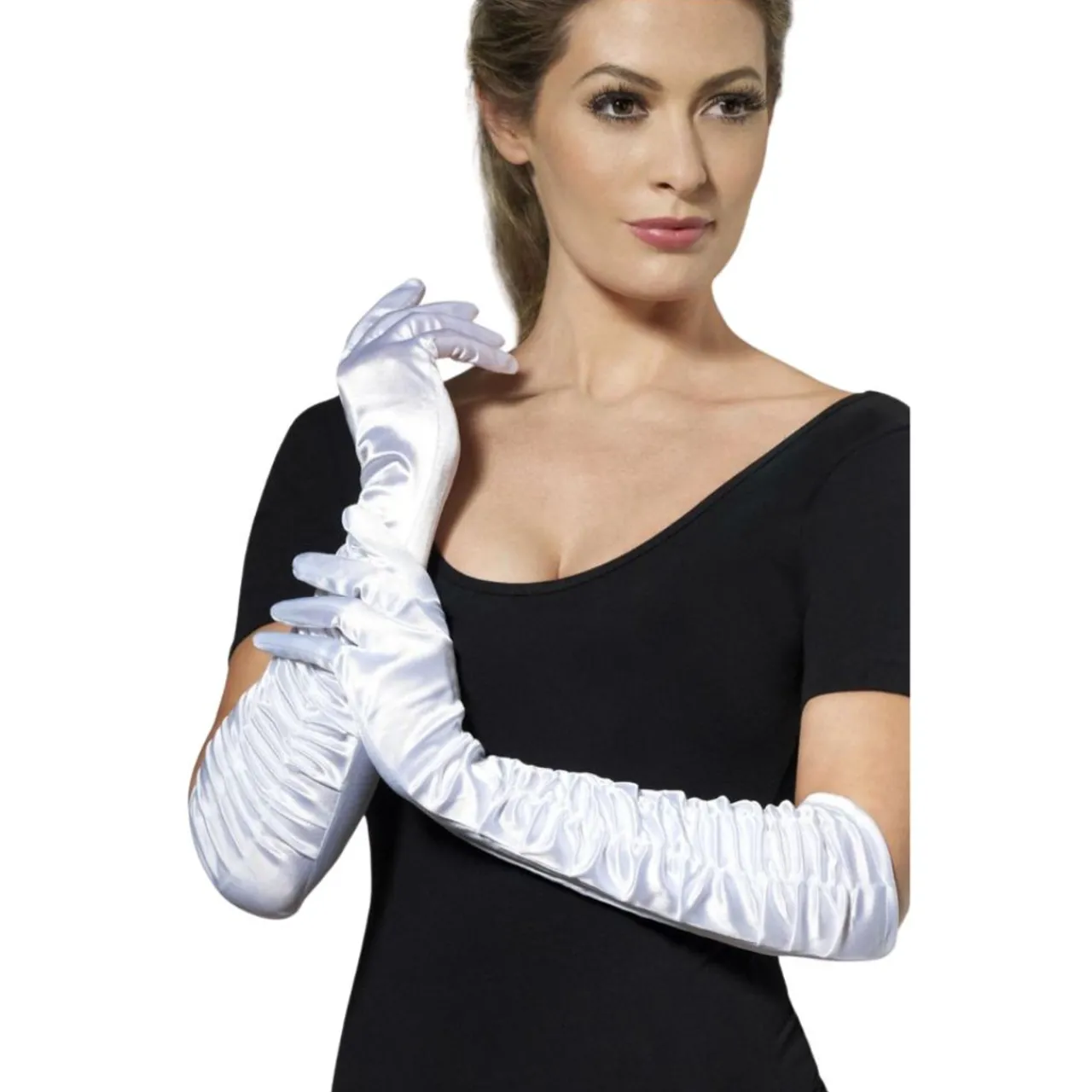 Includes Temptress Gloves, White, Long by Smiffys| New