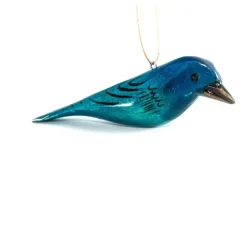 Indigo Bunting Wood Bird Ornament| New