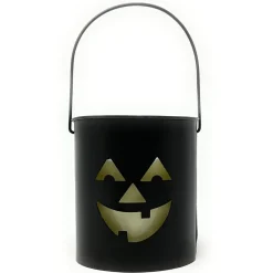 Jack O Lantern Silhouette LED Candle Metal Bucket| Hot