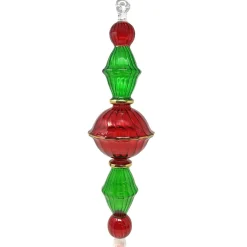 Jumbo Red and Green Swirl Glass Ornament with Gold Accents|Egyptian Museum Online