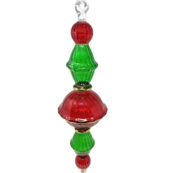 Jumbo Red and Green Swirl Glass Ornament with Gold Accents|Egyptian Museum Online