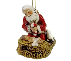 Kneeling Santa Religious Ornament - The Christmas Loft| Sale