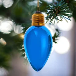 Classic Light Blue C7 Bulb Glass Ornament 4.5" F2298|Kurt Adler
