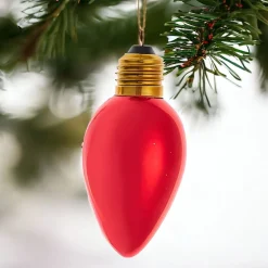 Classic Red C7 Bulb Glass Ornament 4.5" F2298|Kurt Adler Discount