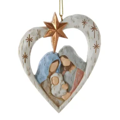 Holy Family Nativity Heart Ornament, 3.5"|Kurt Adler Clearance