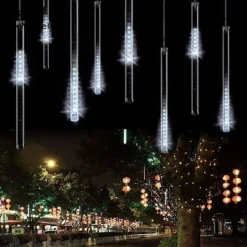 Meteor Shower Snowfall Light Set 5 Tubes, 90 Cool White LED Lights, 1|Kurt Adler Discount