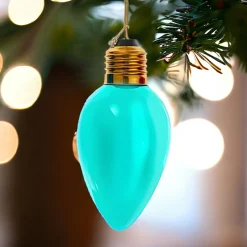 Oversized Teal C7 Glass Bulb Ornament 4.5" F2298|Kurt Adler Discount