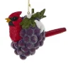 4" Frosted Cardinal Grape Ornament E0911|Kurt Adler Outlet