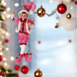 Large Fabric Pink Sweets Pixie Elf Ornament| Online
