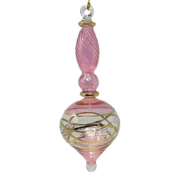 Large Pink Etched Swirl Ornament|Egyptian Museum Hot