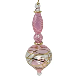 Large Pink Etched Swirl Ornament|Egyptian Museum Hot