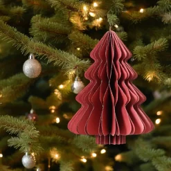 Large Red Paper Tree Ornament|