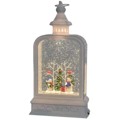 LED Light Up Shimmer Snowman Scene Lantern|