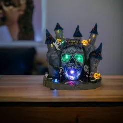 LED Lighted Skull Castle Table Piece|Kurt Adler Clearance