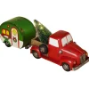 LED Red Truck With Camper Figurine - The Christmas Loft| Best