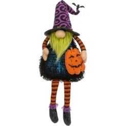 LED Sitting Gnome With Green Beard and Pumpkin | The Christmas Loft| Online