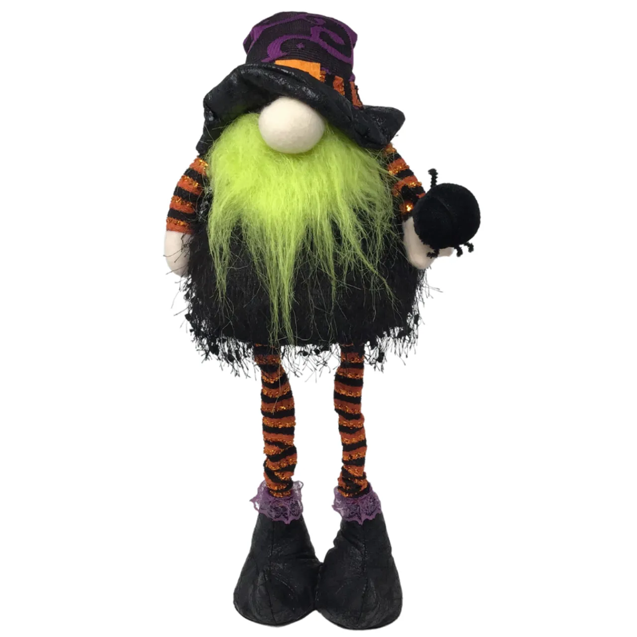 LED Standing Gnome With Green Beard and Spider | The Christmas Loft| Best