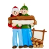 Log Couple Personalized Ornament| Best
