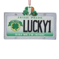 Lucky1 Irish License Plate Hanging Ornament|Kurt Adler Sale