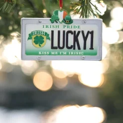 Lucky1 Irish License Plate Hanging Ornament|Kurt Adler Sale