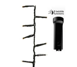 48 LED Battery Operated Warm White Twinkle Lights Black Wire | The Christmas Loft|Lumineo Clearance