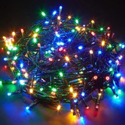 500 LED Multi-Colored Christmas Compact Lights Set, Green Wire 36 Feet -|Lumineo Outlet