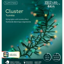 1512 LED Multi-Colored Cluster Lights Green Wire | The Christmas Loft|Lumineo