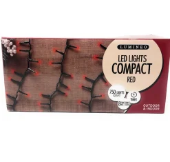 750 LED Red Compact Lights on Green Wire  | The Christmas Loft|Lumineo Hot