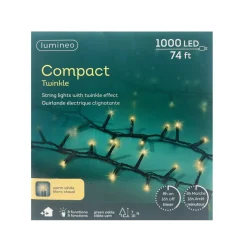 1000 LED Warm White Compact Lights Green Wire  | The Christmas Loft|Lumineo New