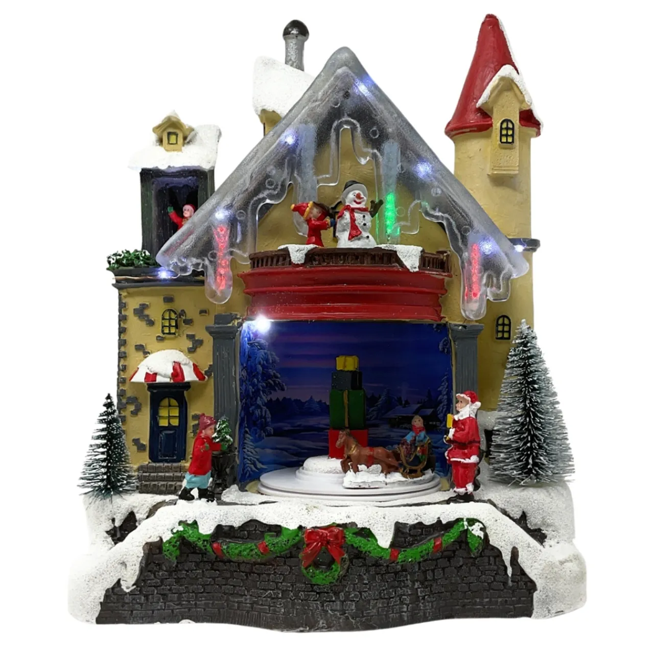 Animated Christmas House with Santa - 12”x9” Scene|Lumineo Sale
