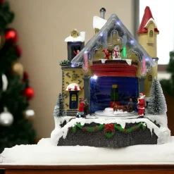Animated Christmas House with Santa - 12”x9” Scene|Lumineo Sale