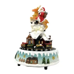 Enchanted Flying Santa LED Music Box|Lumineo Clearance